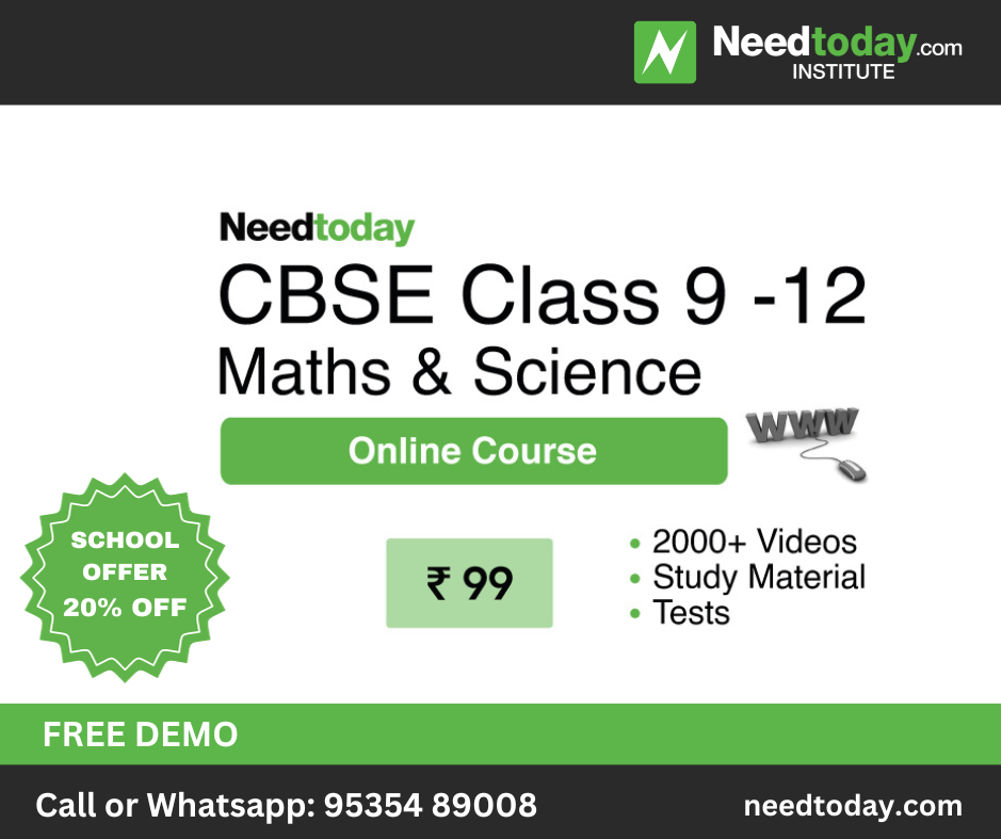 Needtoday CBSE Class 9 - 12 Maths & Science Online Course for Institutions for Rs. 79